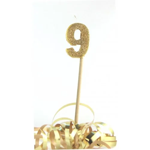 Number 9 Candle Gold.JPG