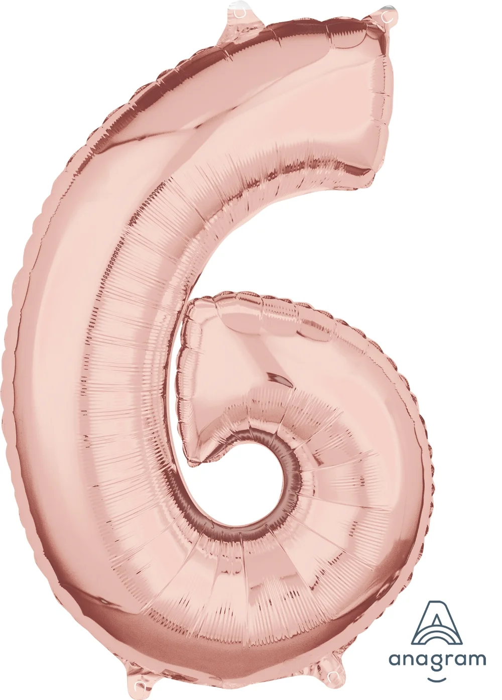 Rose Gold Medium Sized Number 6 Balloon 66cm