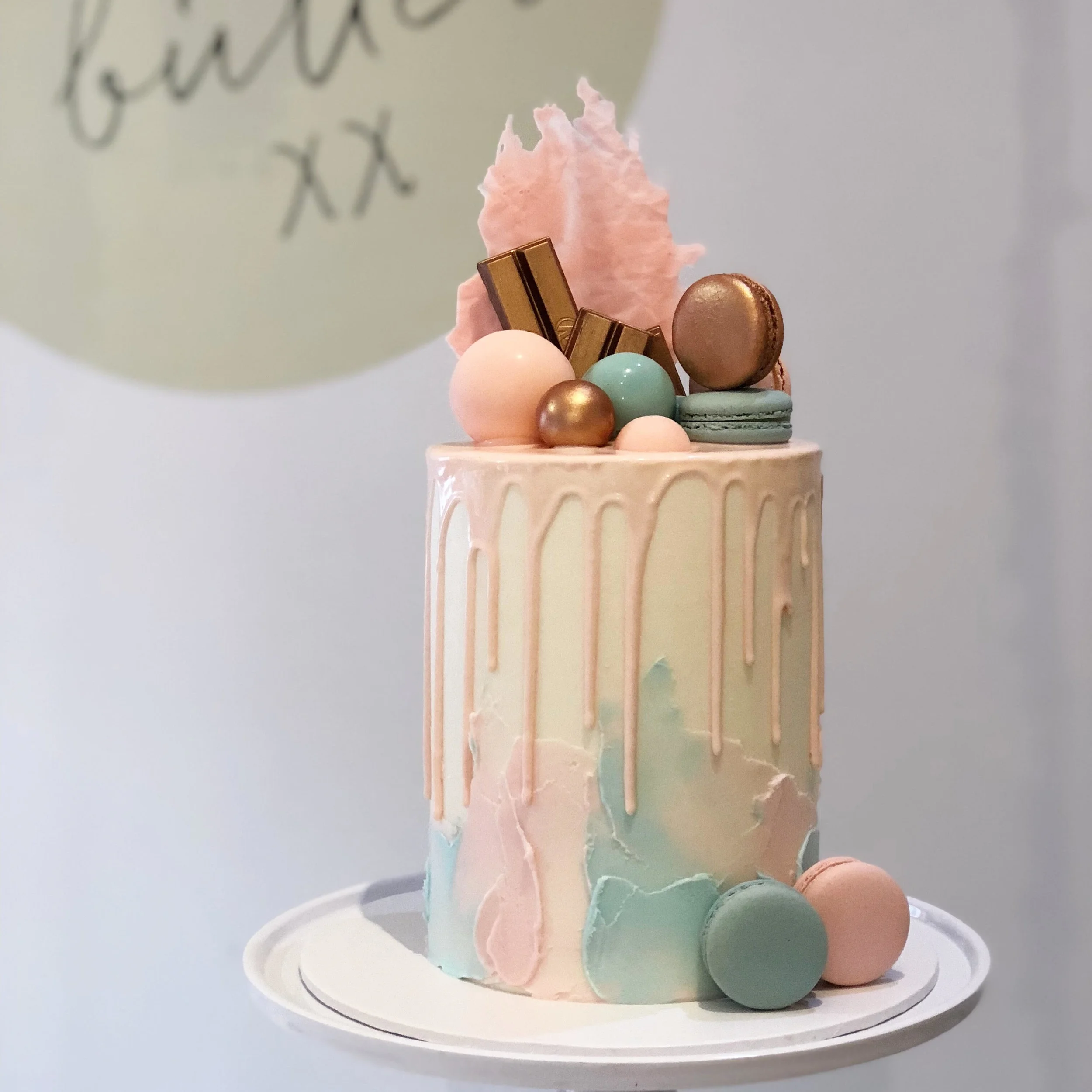 Jessica Sphere And Drip Cake in Pinks And Blues