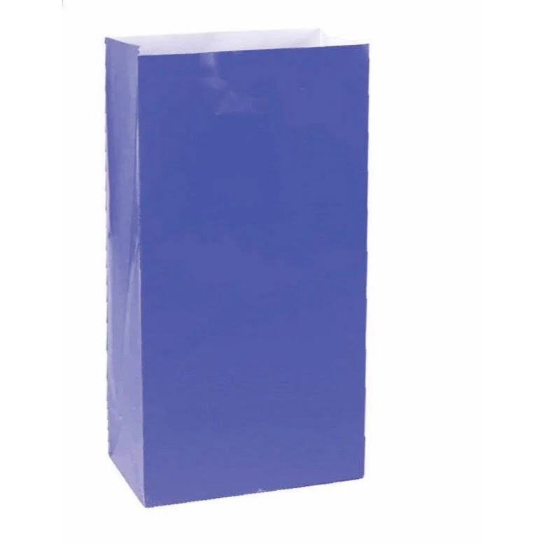 Royal Blue Large Paper Treat Bags