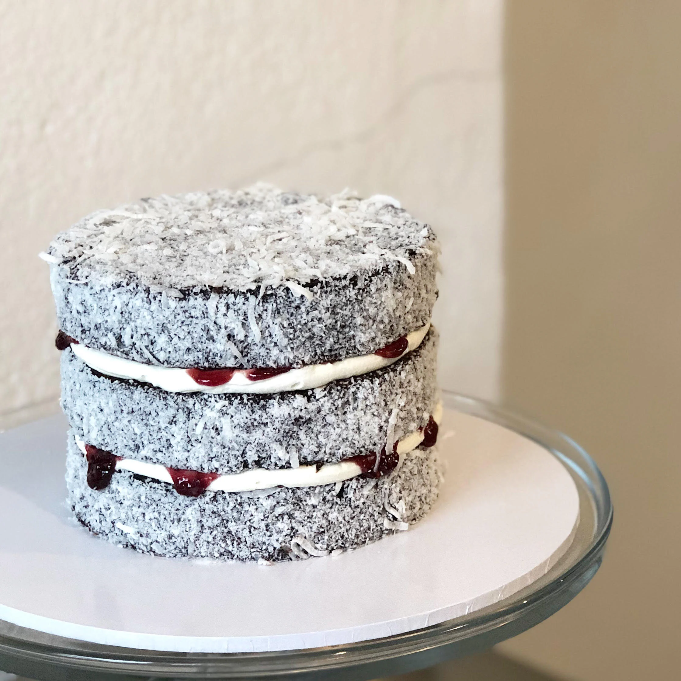Lamington Mud Cake with Raspberry Jam — Burnt Butter Cakes