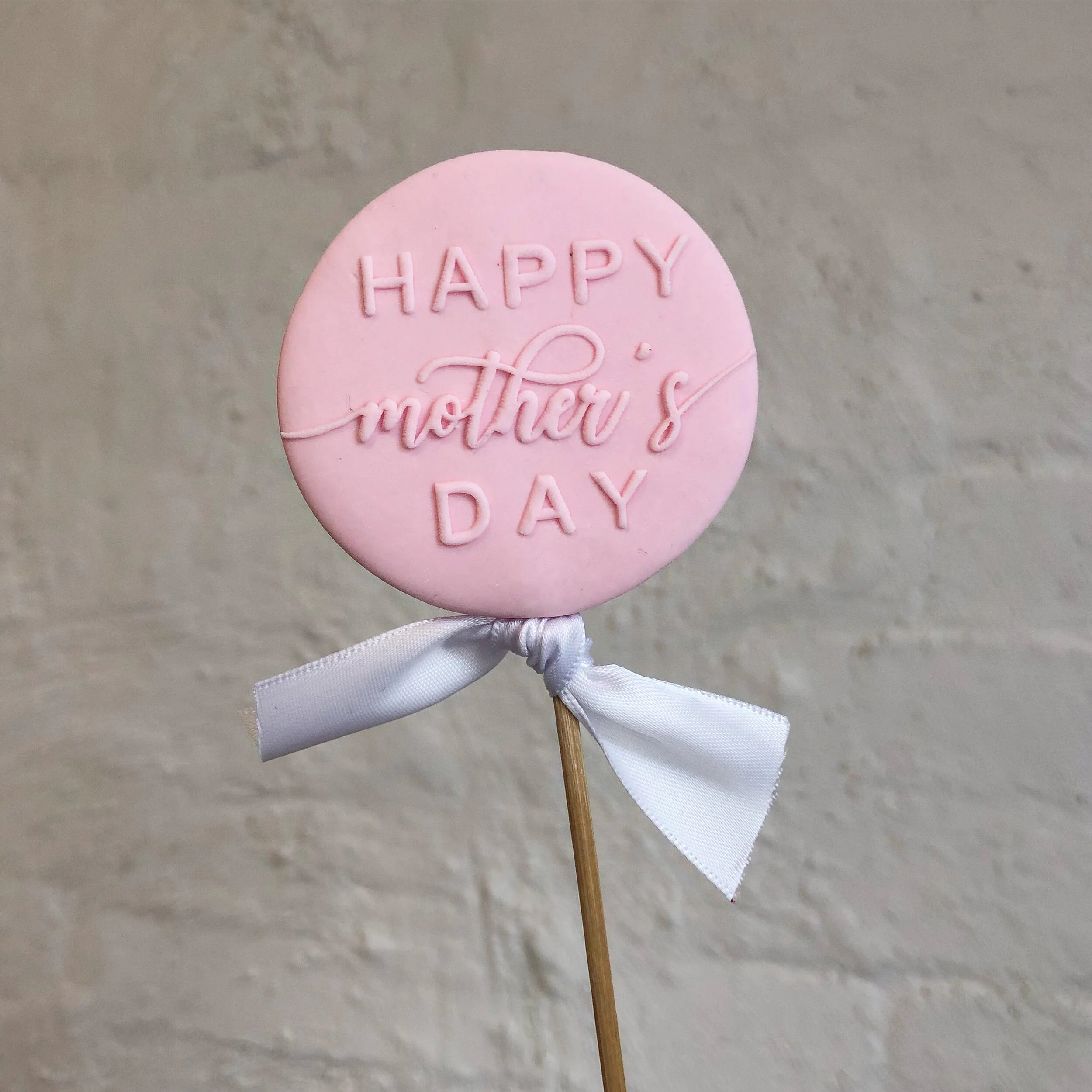 Pink Happy Mother's Day Icing Cake Topper