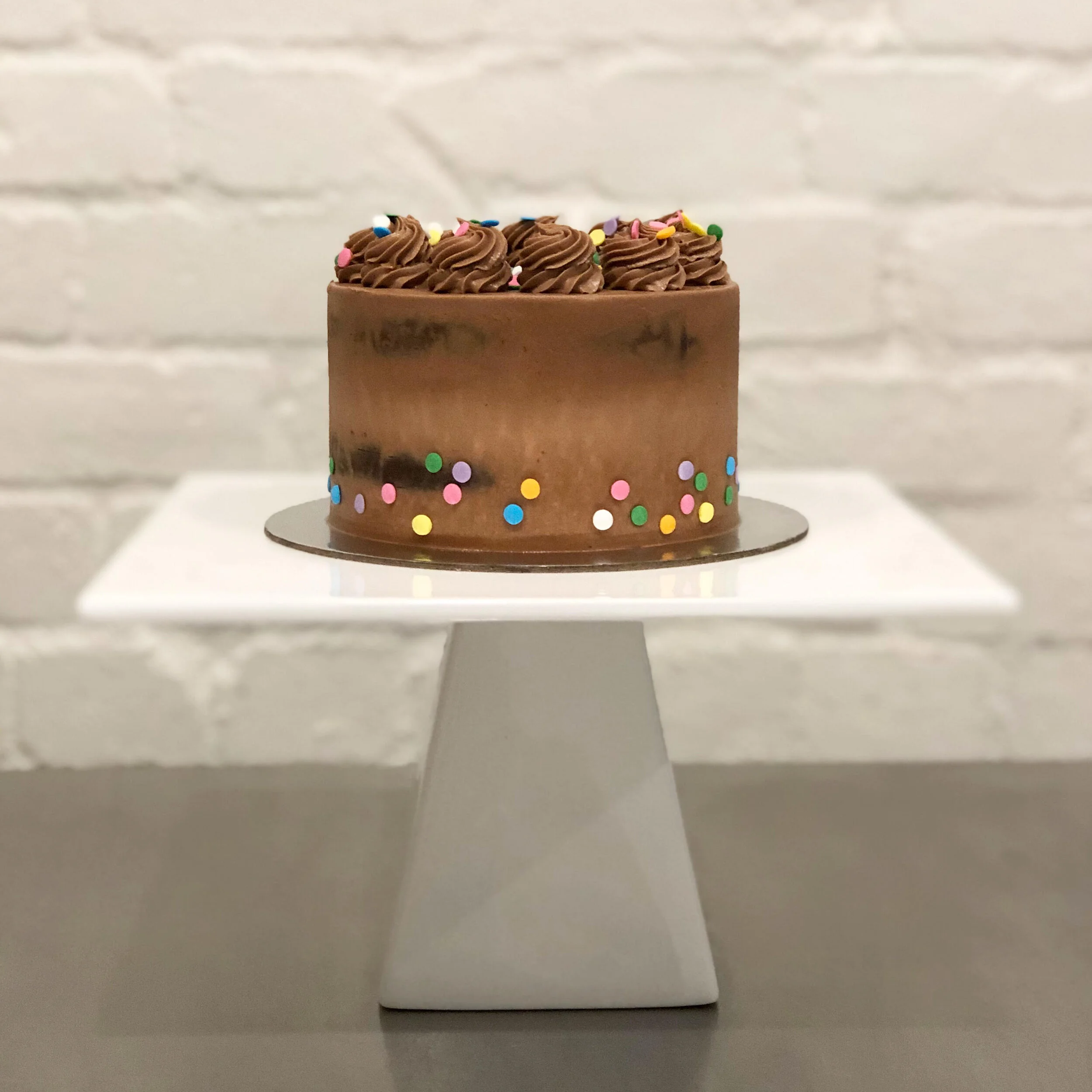 6" Semi Naked Chocolate Confetti Cake 12-15 serves