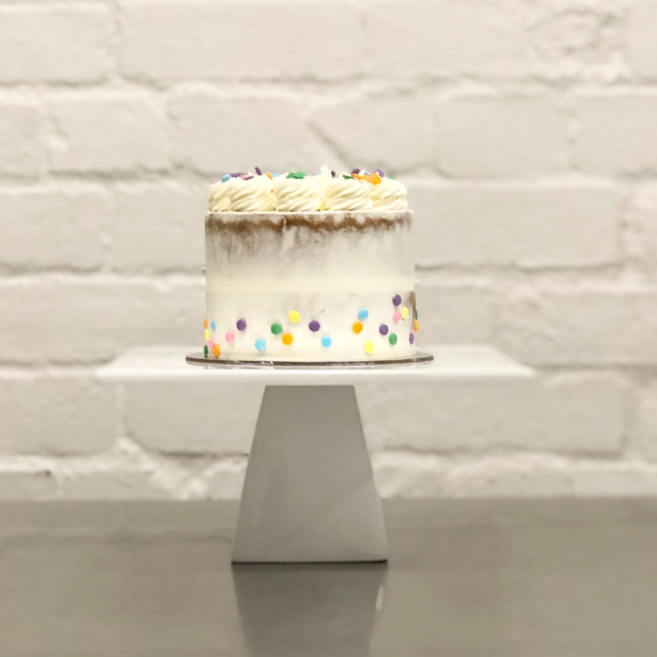 5" Semi Naked Vanilla Confetti Cake 8-10 Serves
