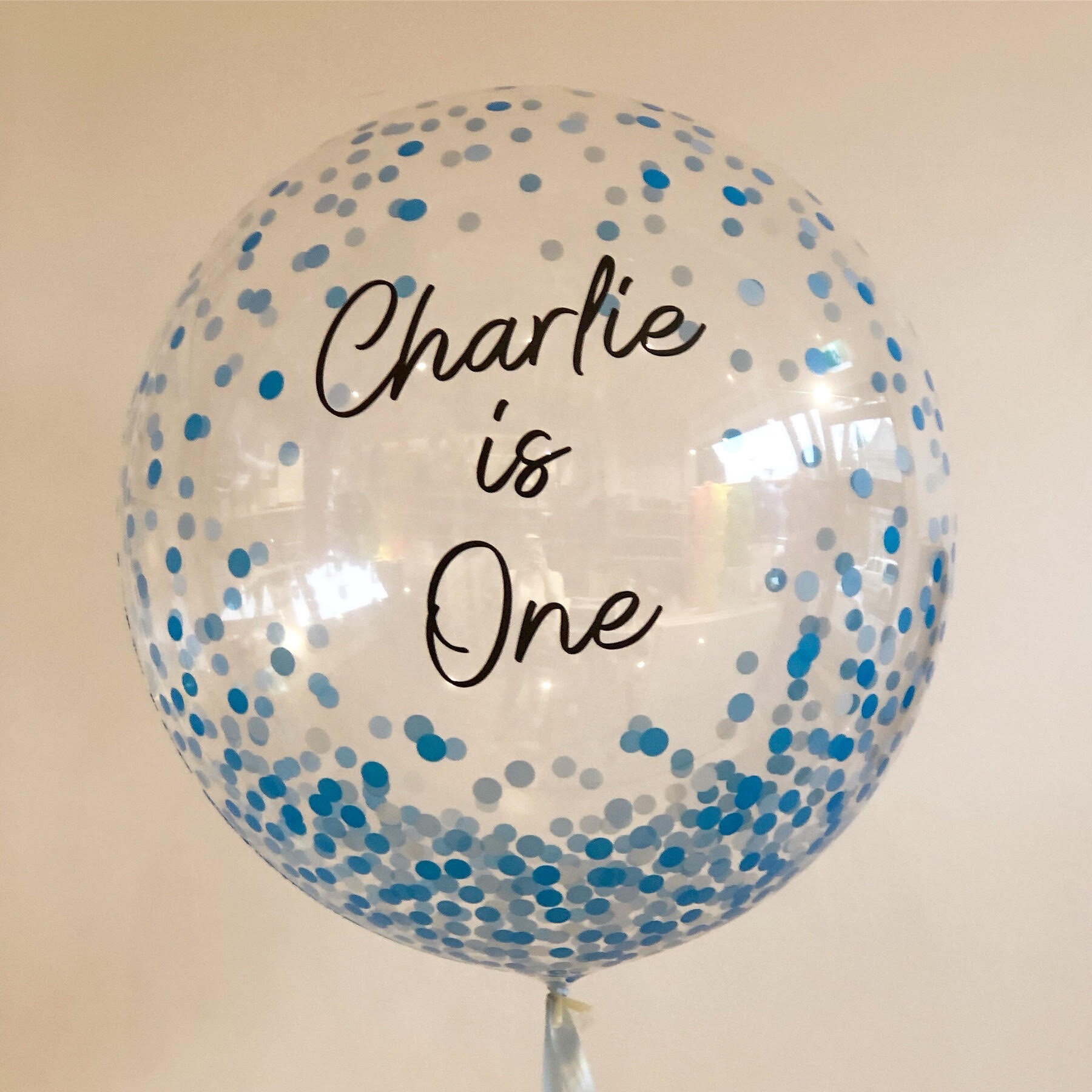 Custom Name And Age (Charlie Font) Balloon Decal