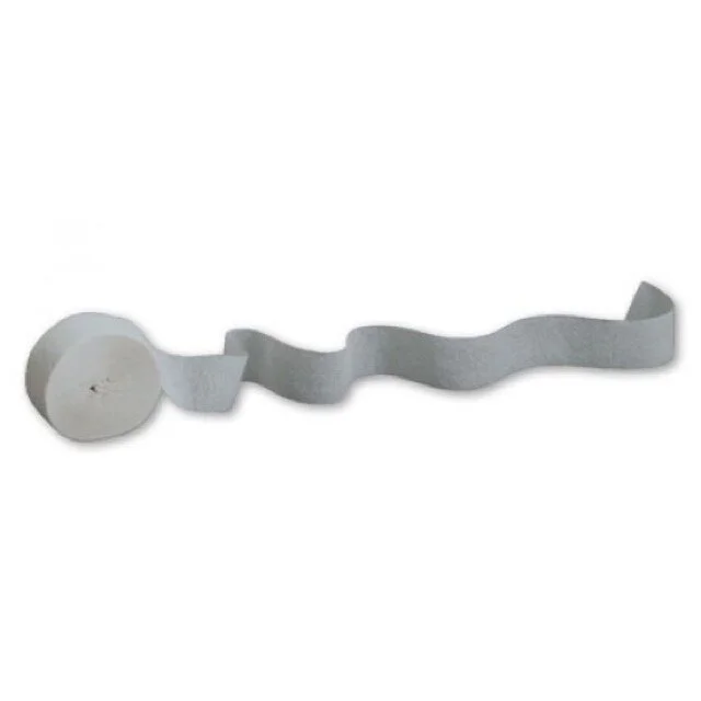 Metallic Silver Crepe Streamer