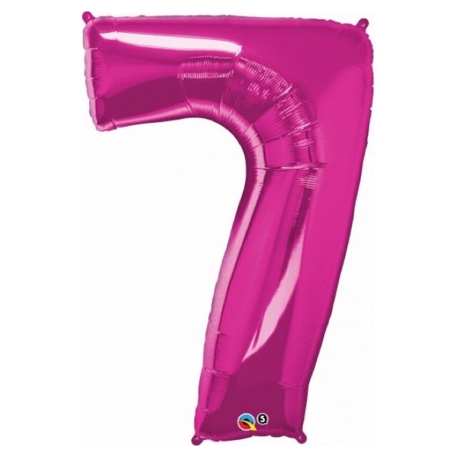 Hot Pink Giant Number 7 Balloon 86cm