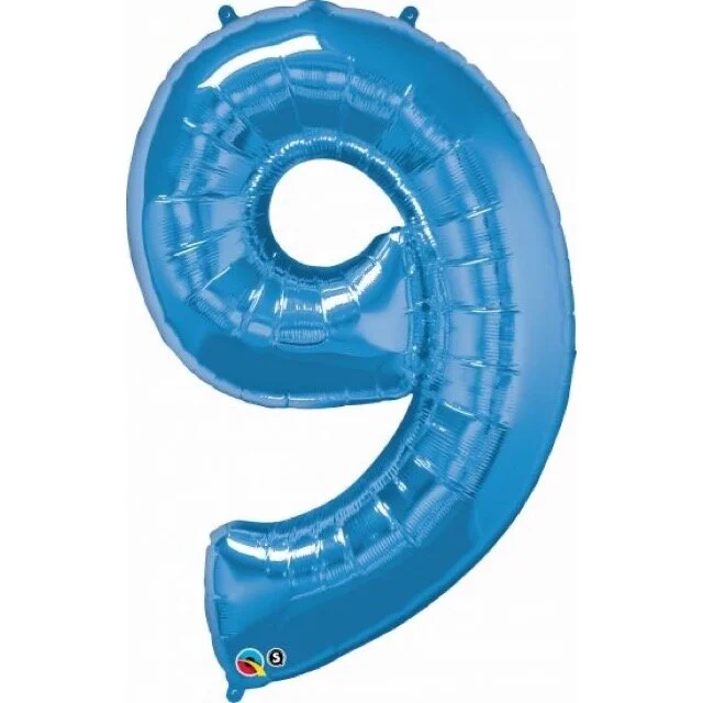 Blue Giant Number 9 Balloon 86cm