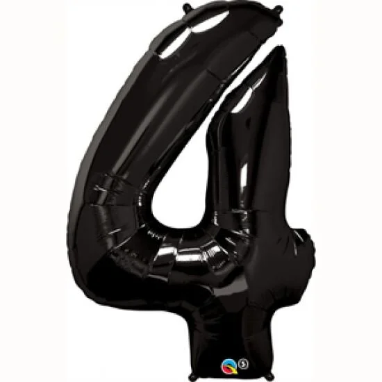 Black Giant Number 4 Balloon 86cm (Discontinued)