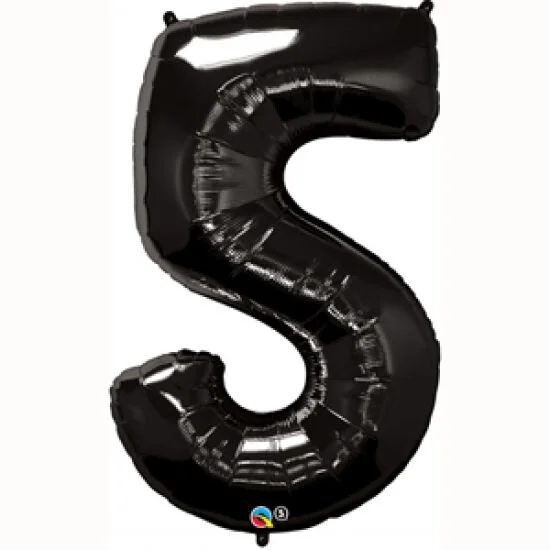 Black Giant Number 5 Balloon 86cm (Discontinued)