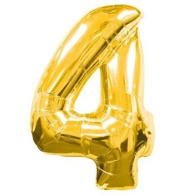 Gold Giant Number 4 Balloon 86cm (Discontinued)