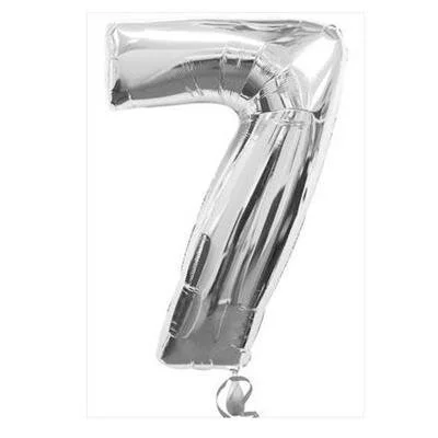 Silver Giant Number 7 Balloon 86cm Discontinued