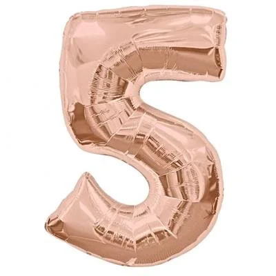 Rose Gold Giant Number 5 Balloon 86cm Discontinued