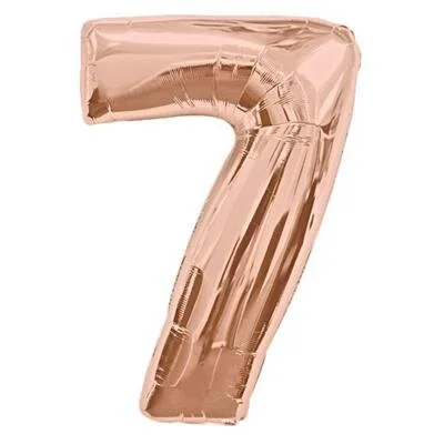 Rose Gold Giant Number 7 Balloon 86cm Discontinued