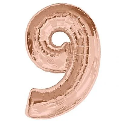 Rose Gold Giant Number 9 Balloon 86cm Discontinued