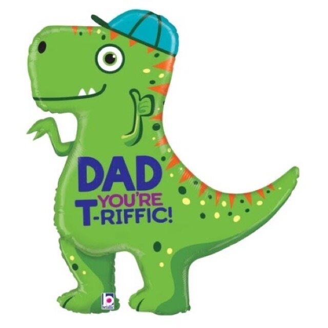 T Rex Dad Dinosaur Foil Balloon 88cm