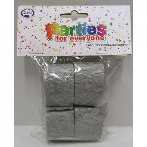 Shimmer Silver Crepe Mini Streamer Pack