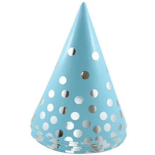 Blue And Silver Dot Party Hats — Burnt 