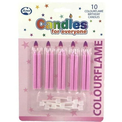 Pink Colour Flame Candles — Burnt Butter Cakes