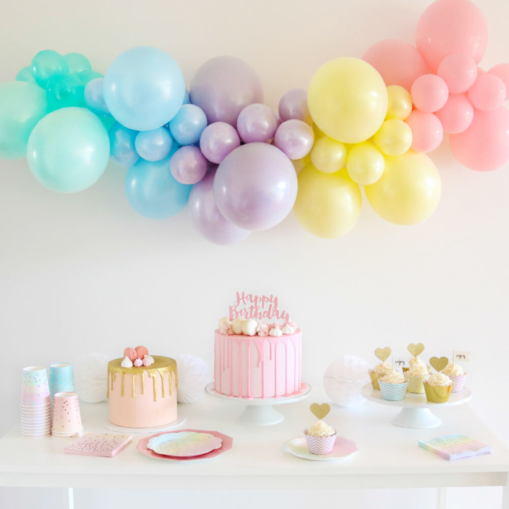Pastel Rainbow Balloon DIY Garland Kit — Burnt Butter Cakes