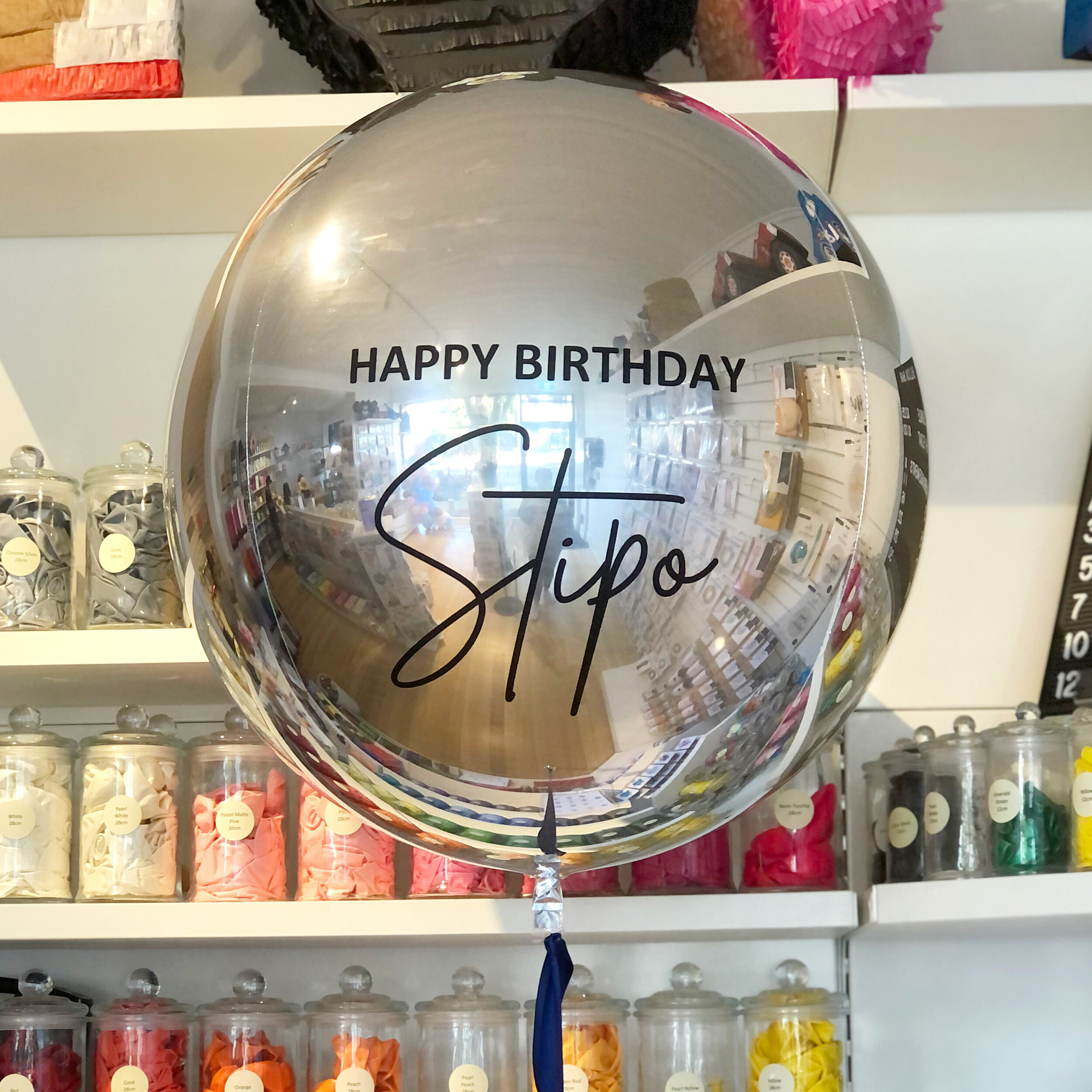 Happy Birthday And Custom Name Decal (Stipo Font)