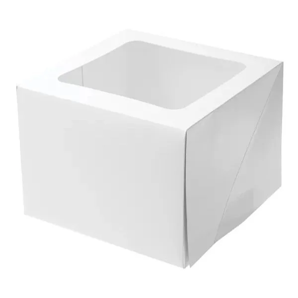 White Window Cake Box 8" x 8" x 6" Tall