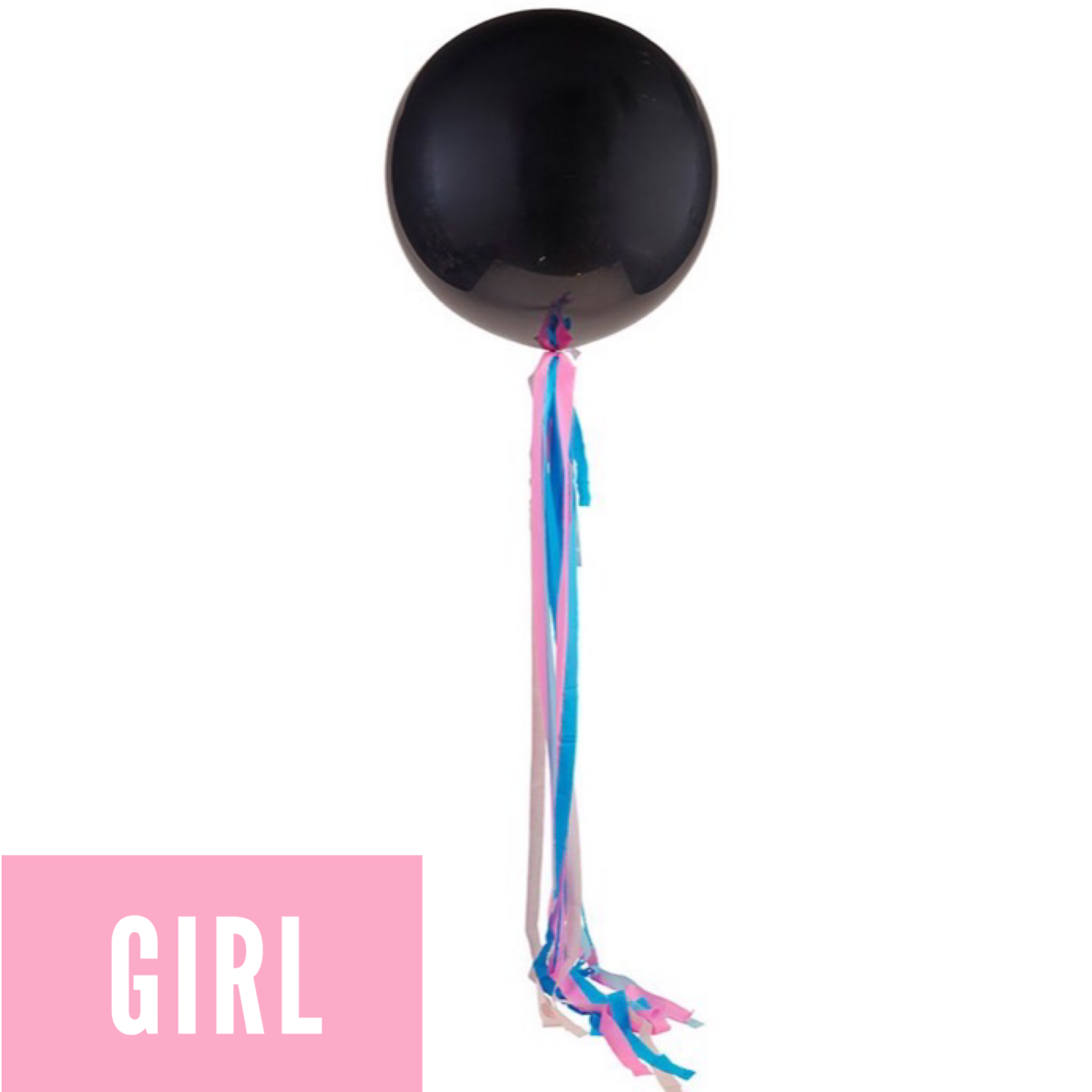 Baby Girl Gender Reveal 90cm Balloon And Streamer Tail