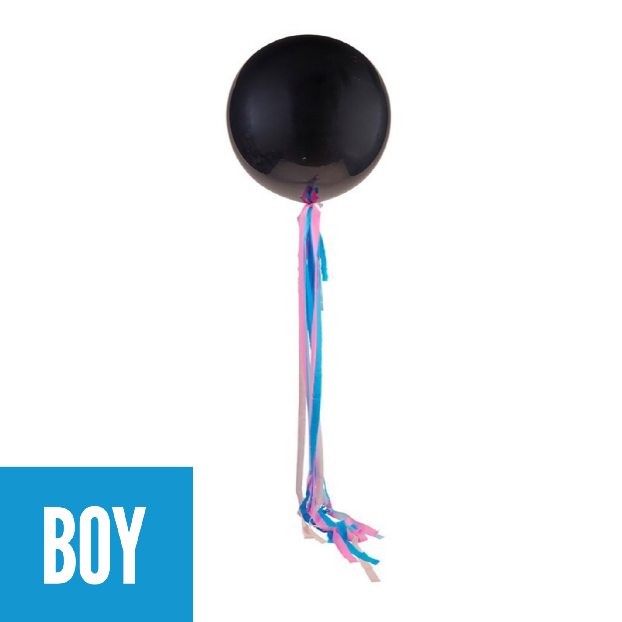 Baby Boy Gender Reveal 90cm Balloon And Streamer Tail
