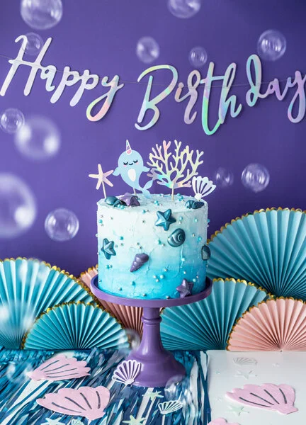 Narwhal Under The Sea Cake Toppers Burnt Butter Cakes