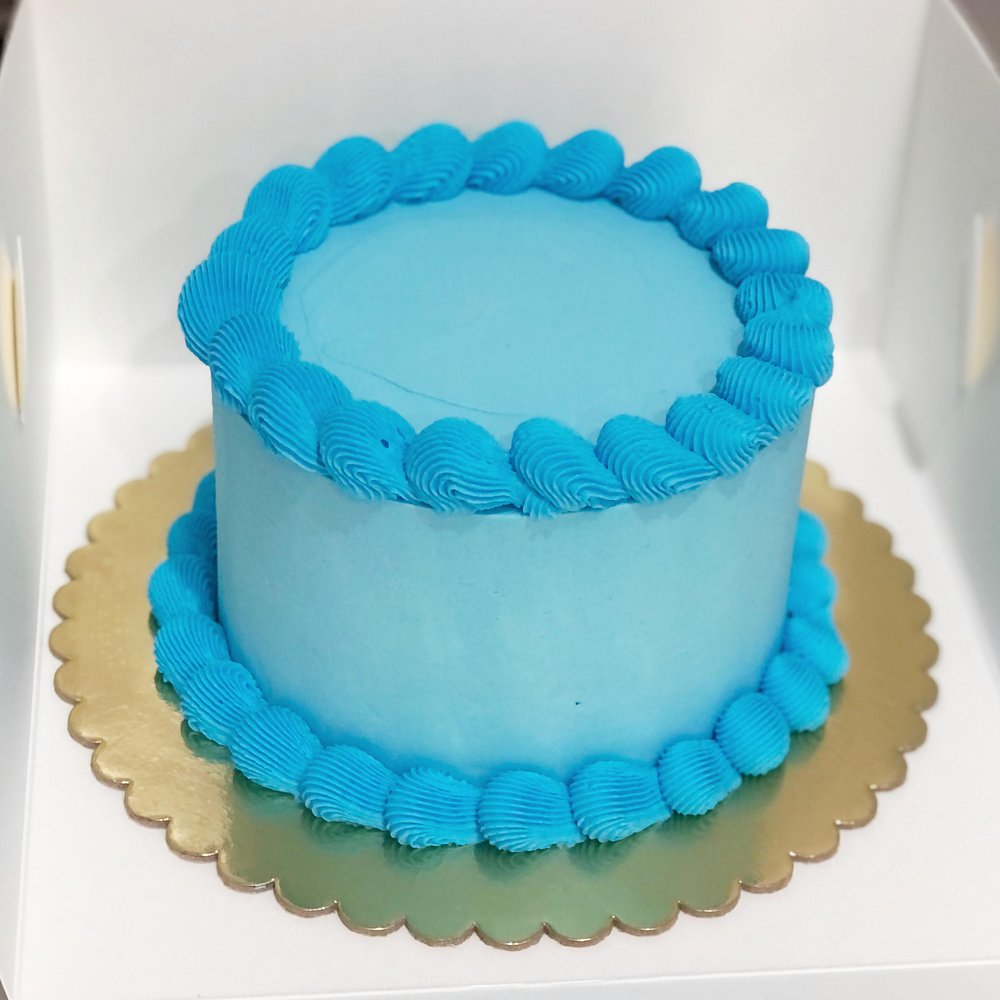 Fully Iced Custom Colour Butter Cream Cake With Piping (Pre Order) — Burnt  Butter Cakes
