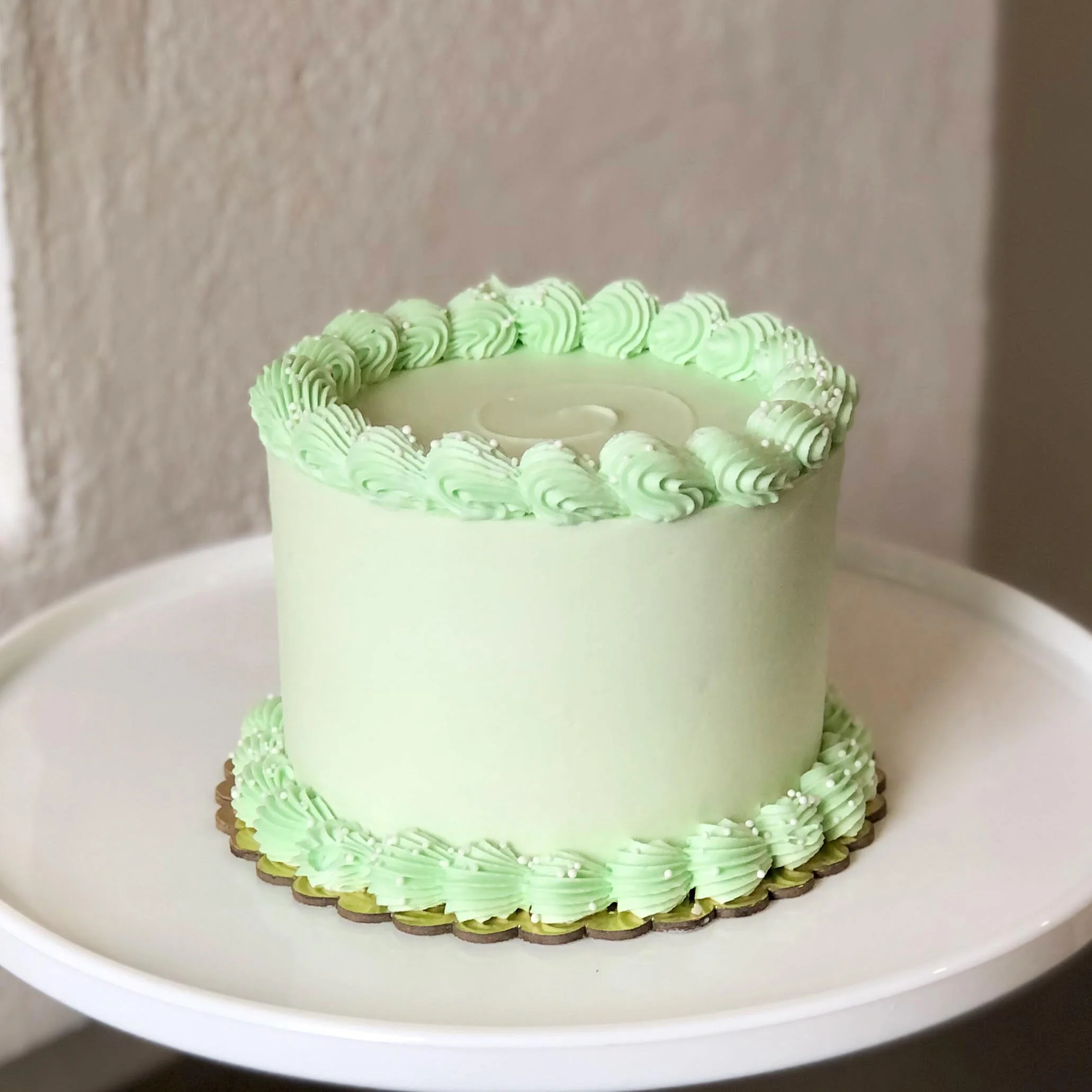 Fully-Iced-Custom-Colour-Buttercream-Cake-with-Piping-Mint-Green-And-Mint-Green.jpg