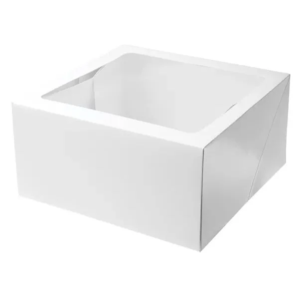 White Window Cake Box 14" x 14" x 6" Tall