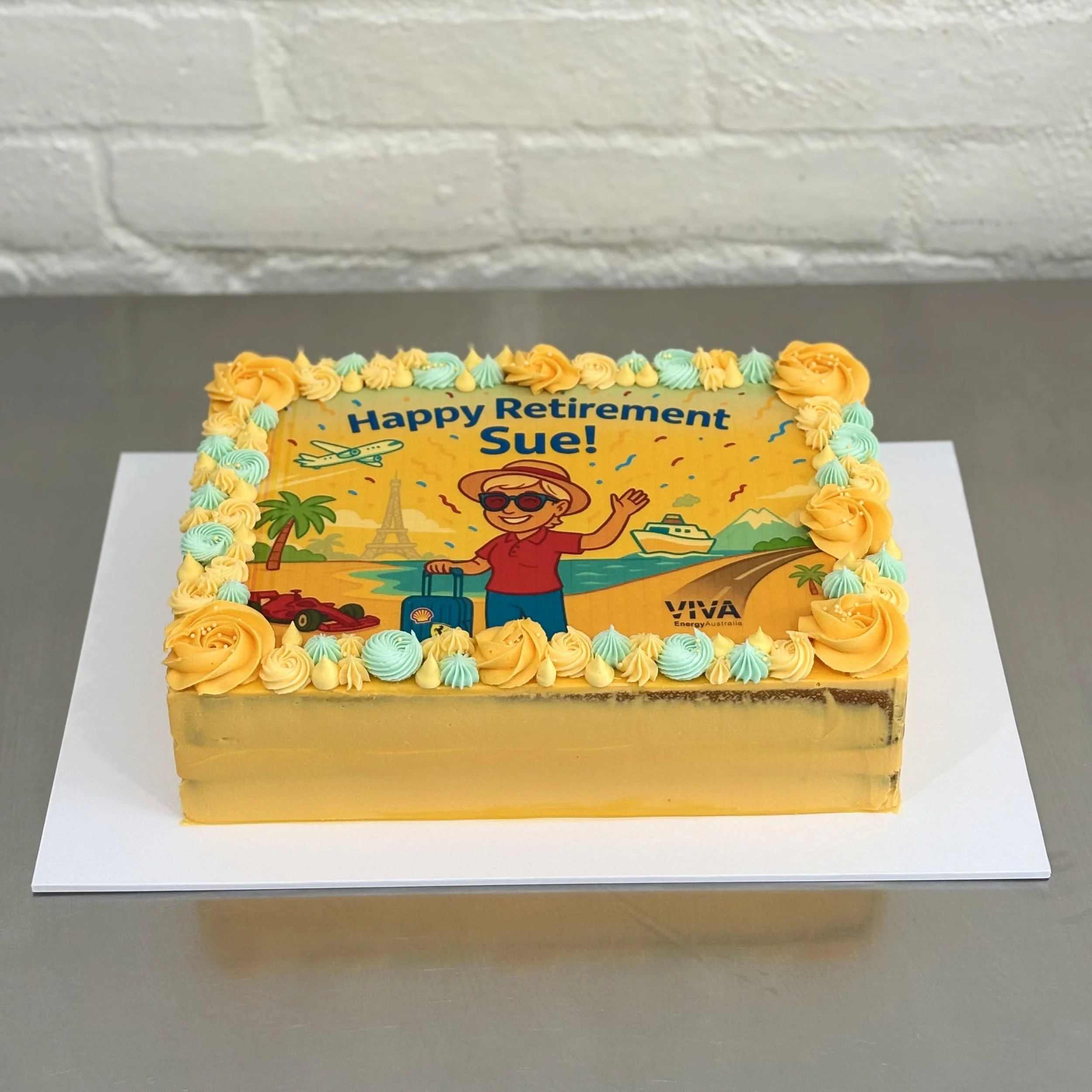 Corporate Edible Image Semi Naked Sheet Cake