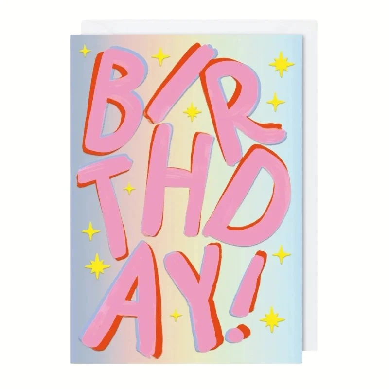 Painted Letters Birthday Card