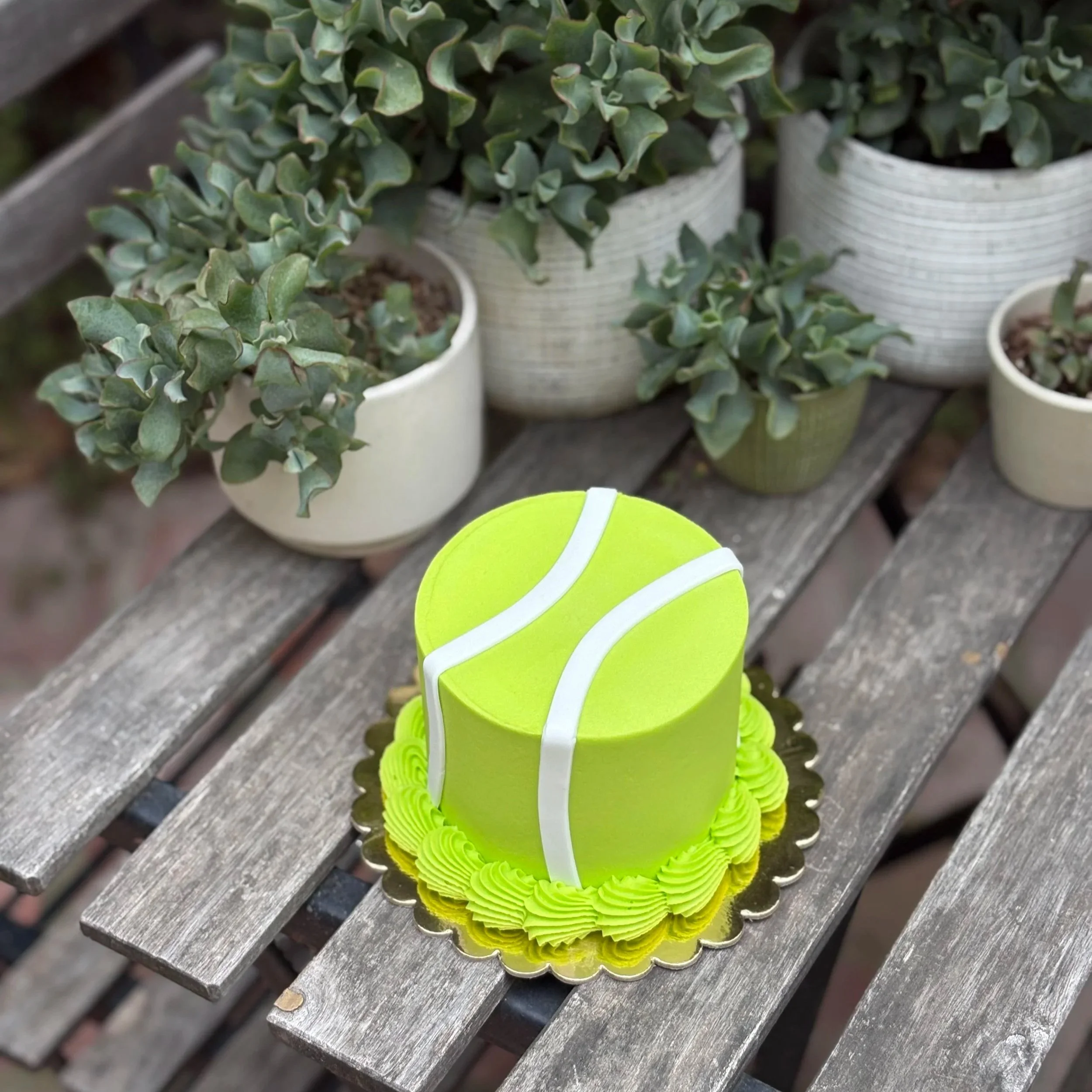 Round Tennis Ball Buttercream Cake