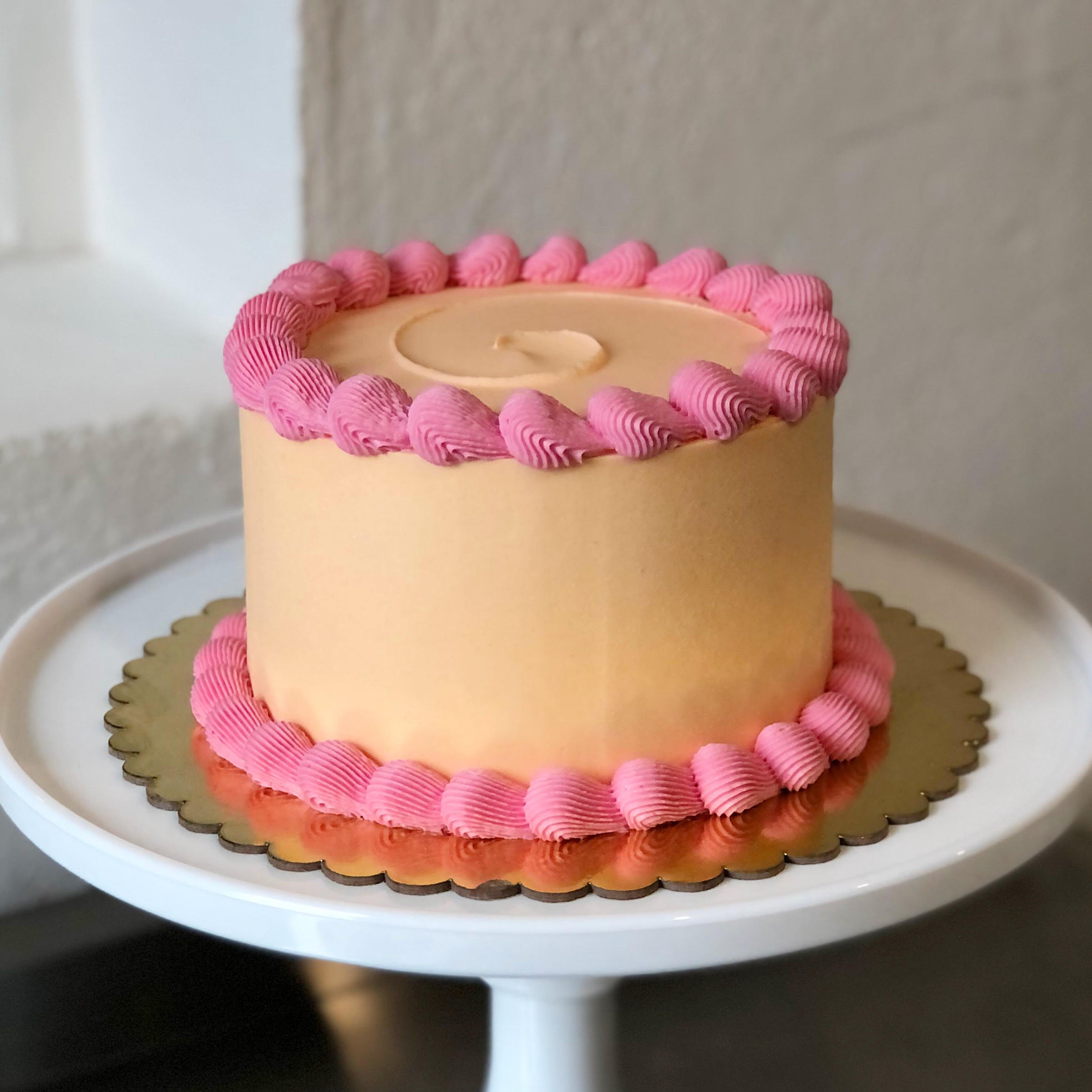 Fully Iced Custom Colour Butter Cream Mud Cake with Piping (Pre Order)