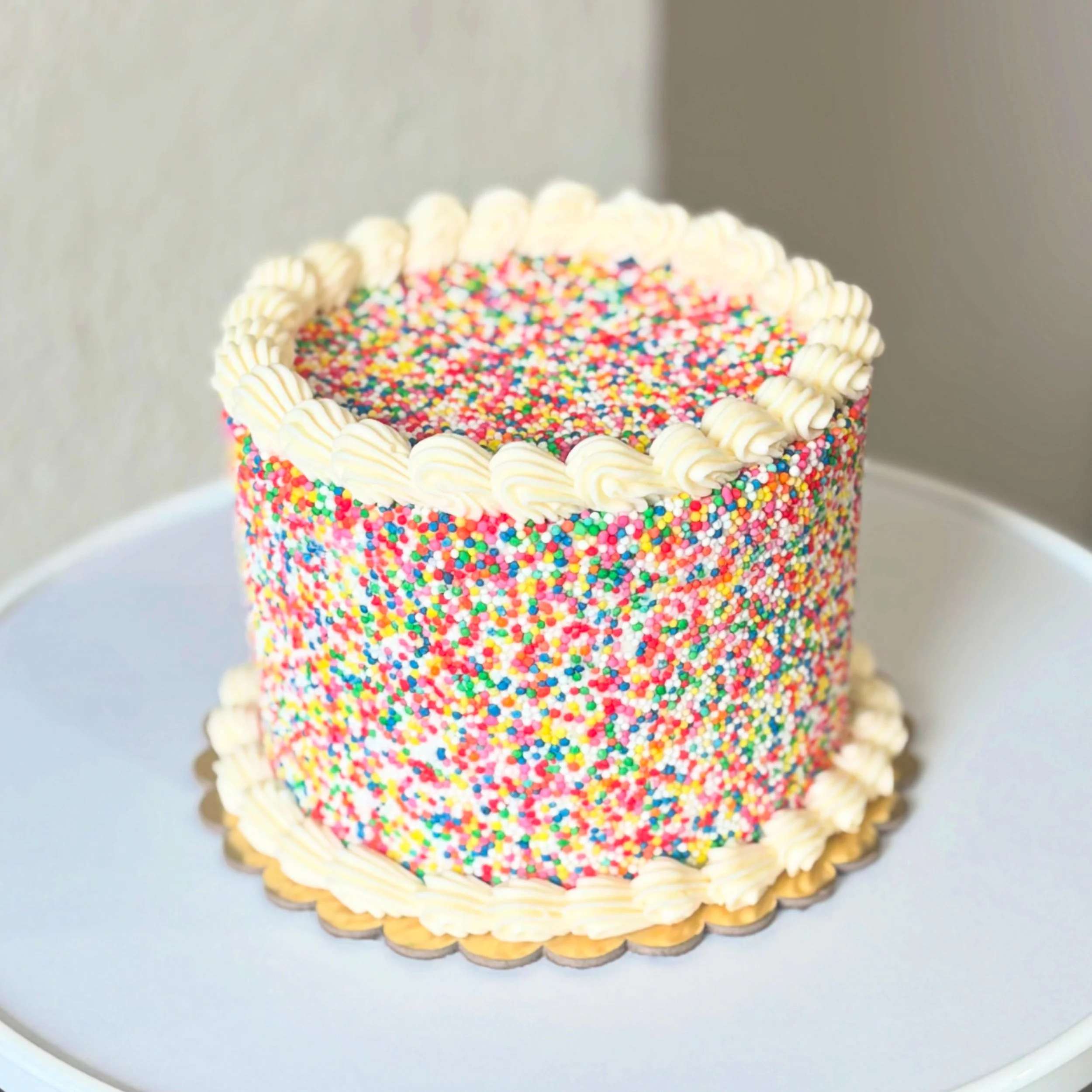 Rainbow Fairy Bread Sprinkle Cake
