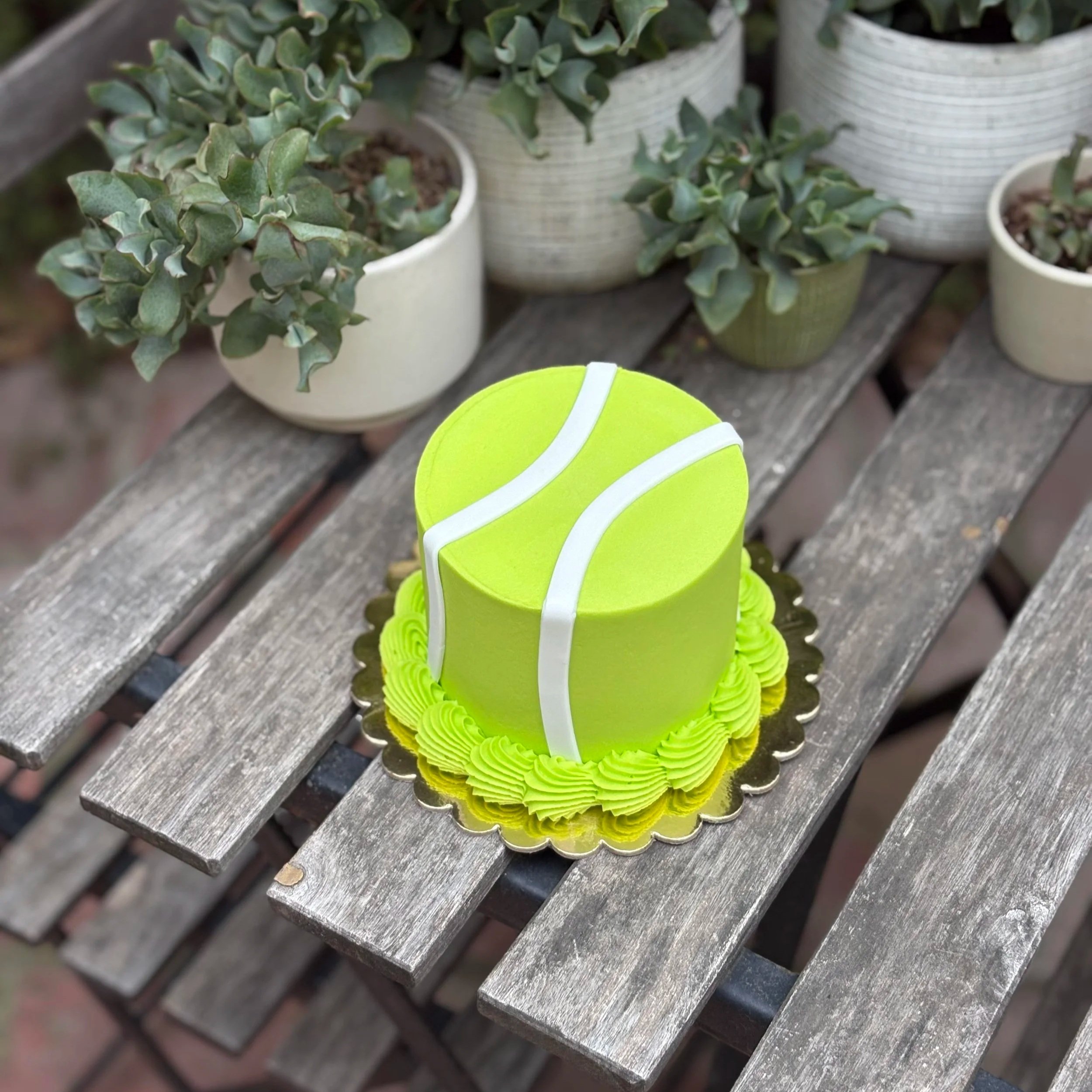 Round Tennis Ball Buttercream Cake