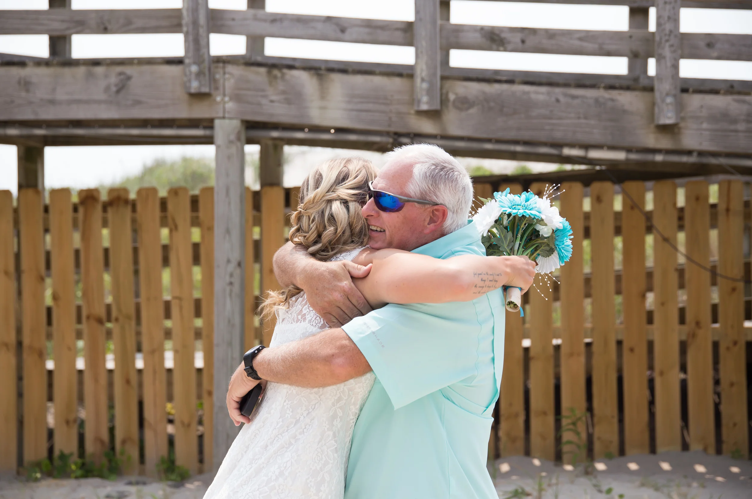Dad seeing his little girl for the first time, such a sweet moment!