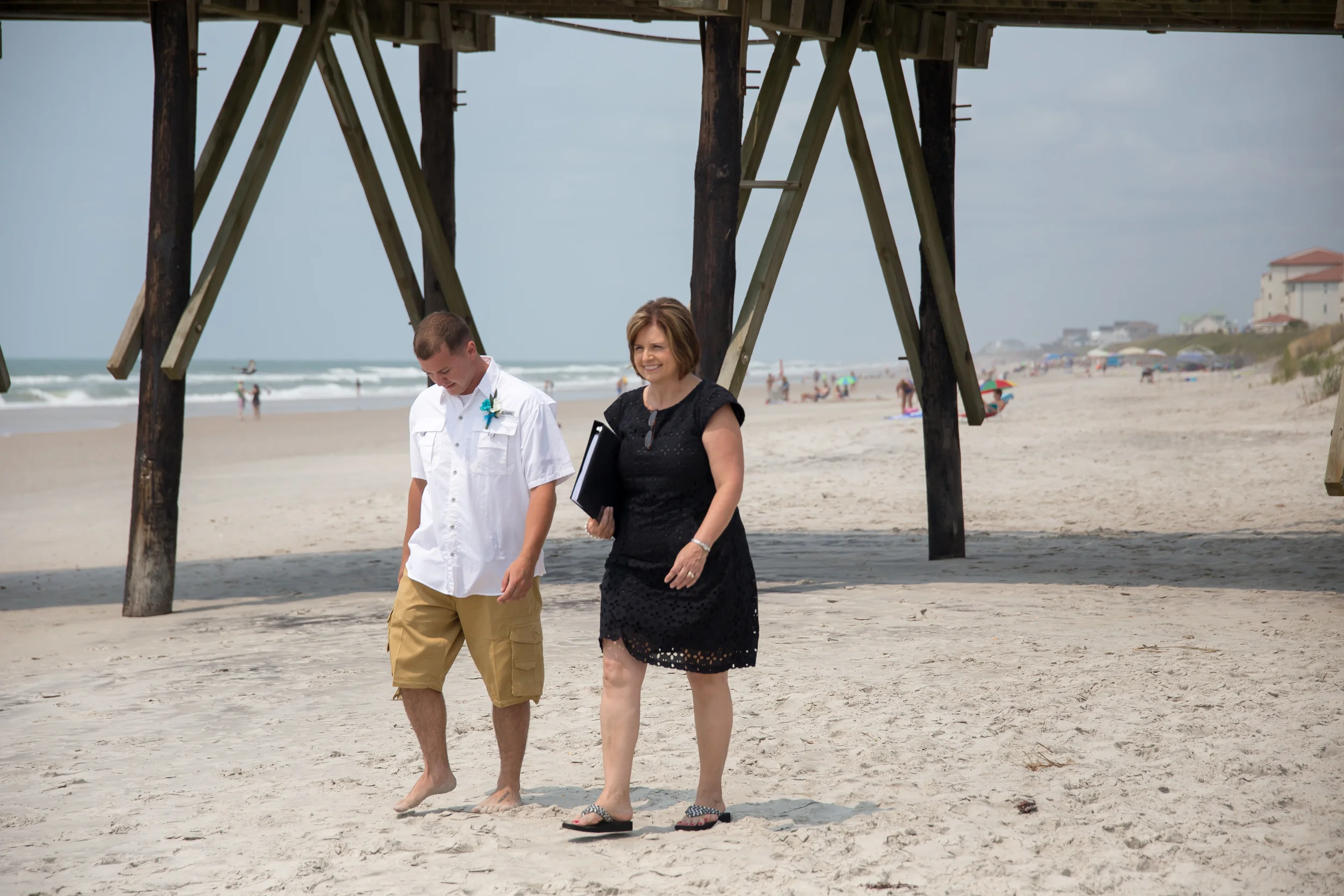 Donna Brown with Always Faithful Wedding Service walking down with Nick!