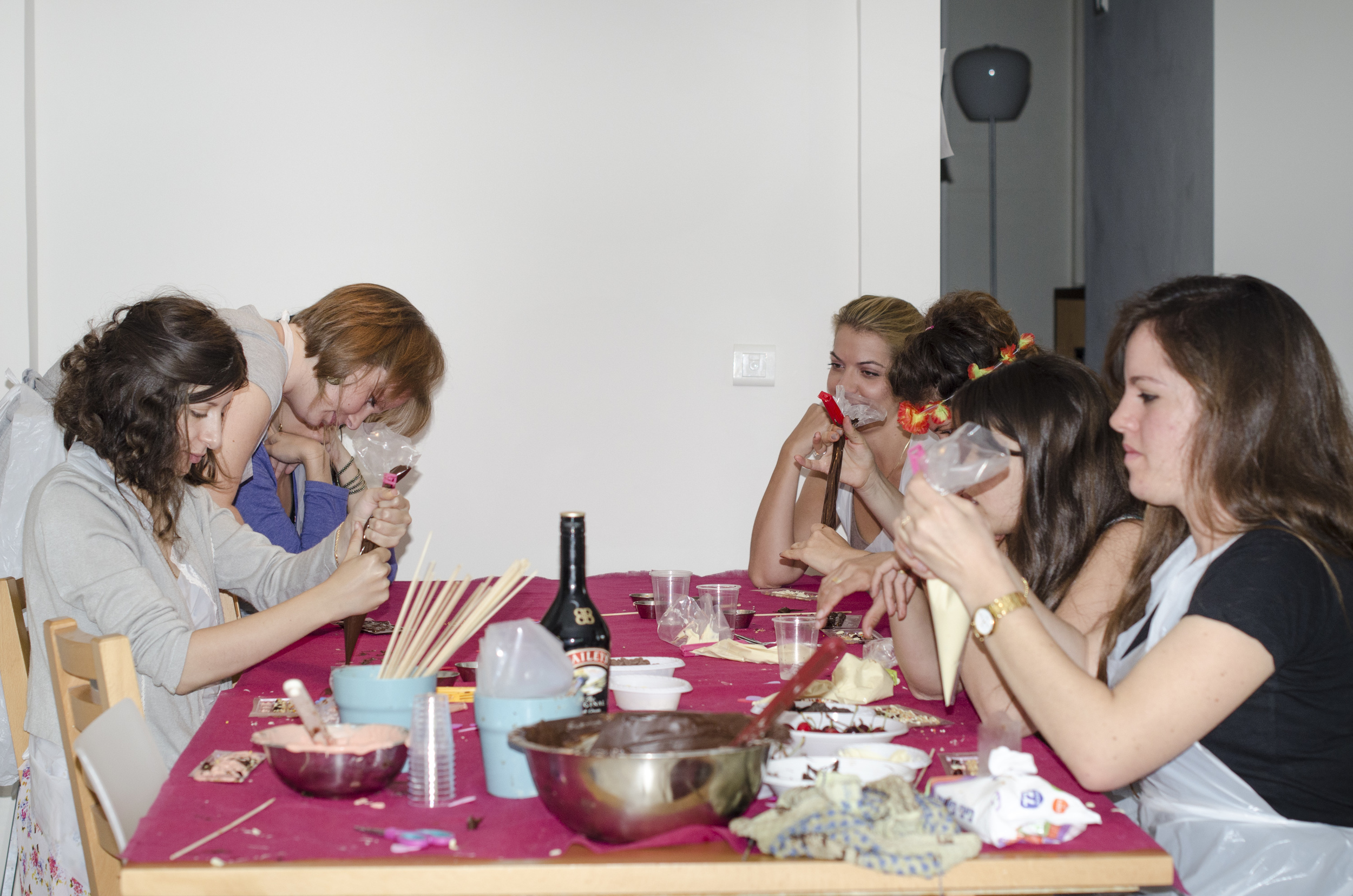 Enjoying the chocolate & the creation time!