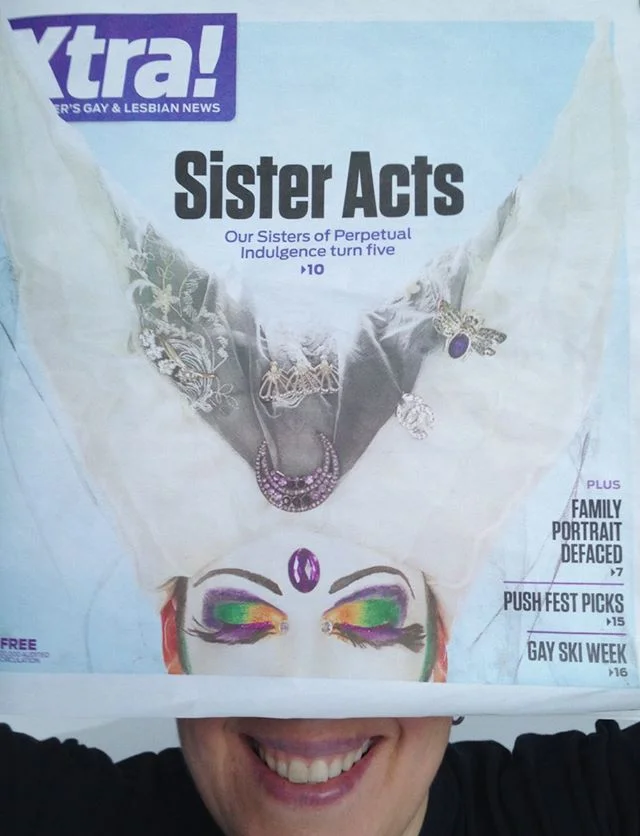 Xtra did a creative crop of my Sisters image for the cover so I couldn't resist having some fun with a silly selfie. 