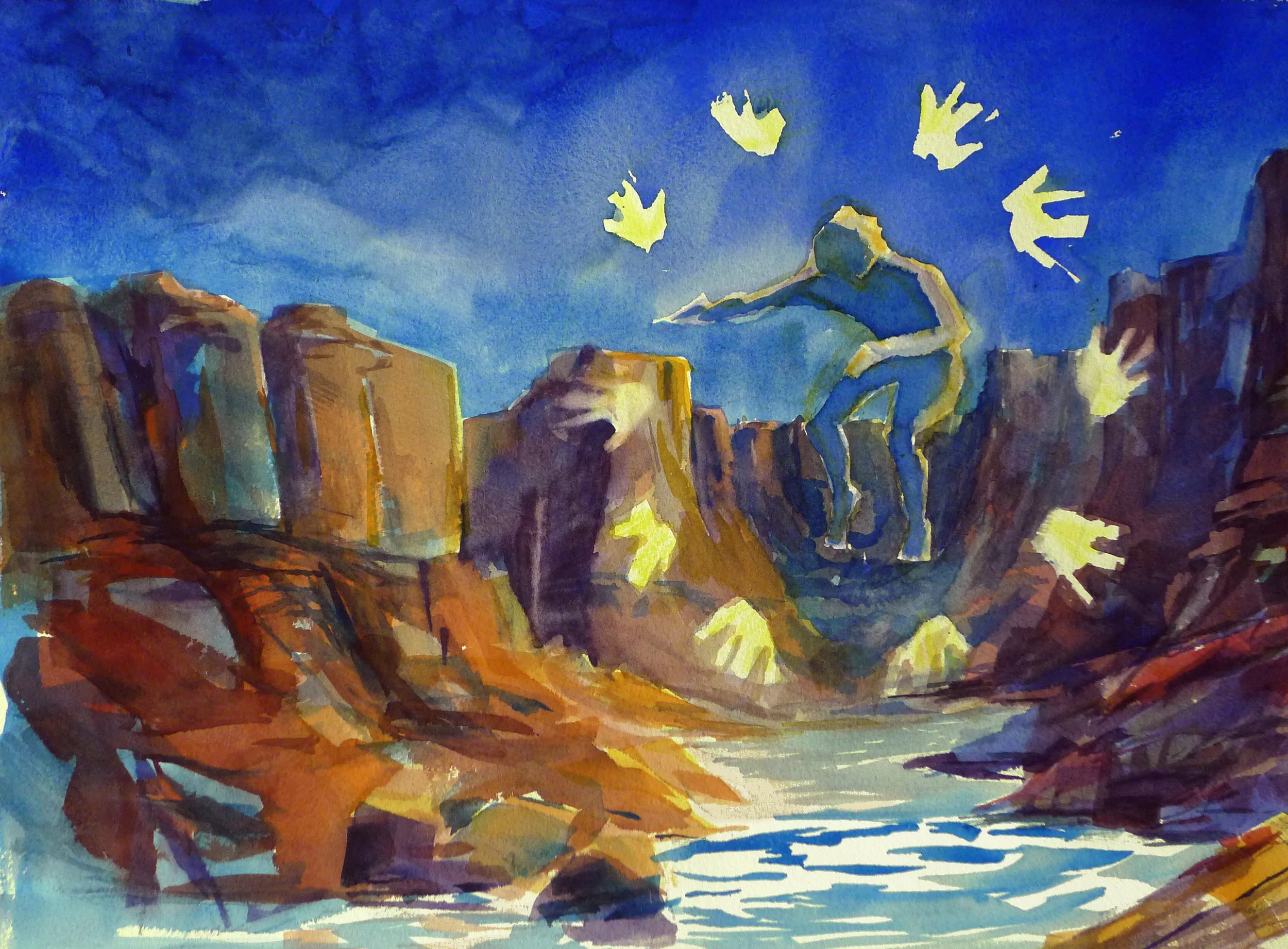 "Night Passage" Watercolor 14x20"