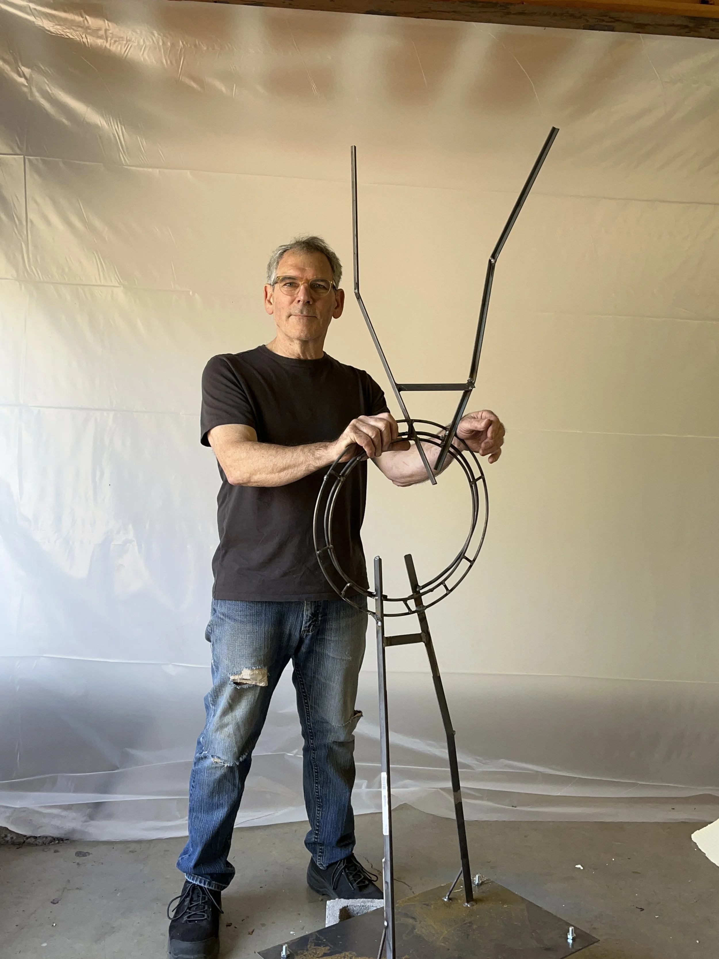 welded steel armature for exterior sculpture