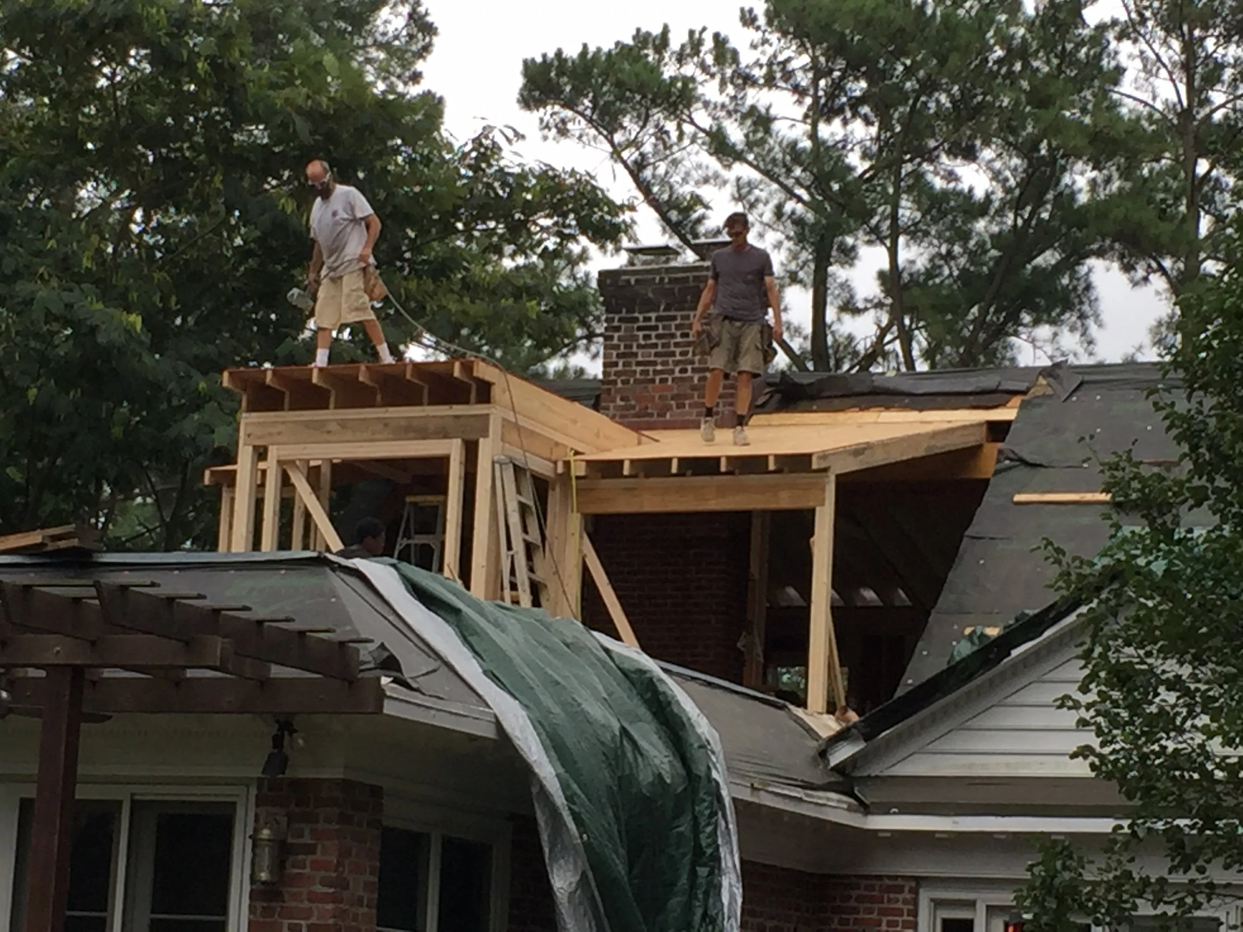 Master bath and sitting area framing, Norfolk, Virginia.