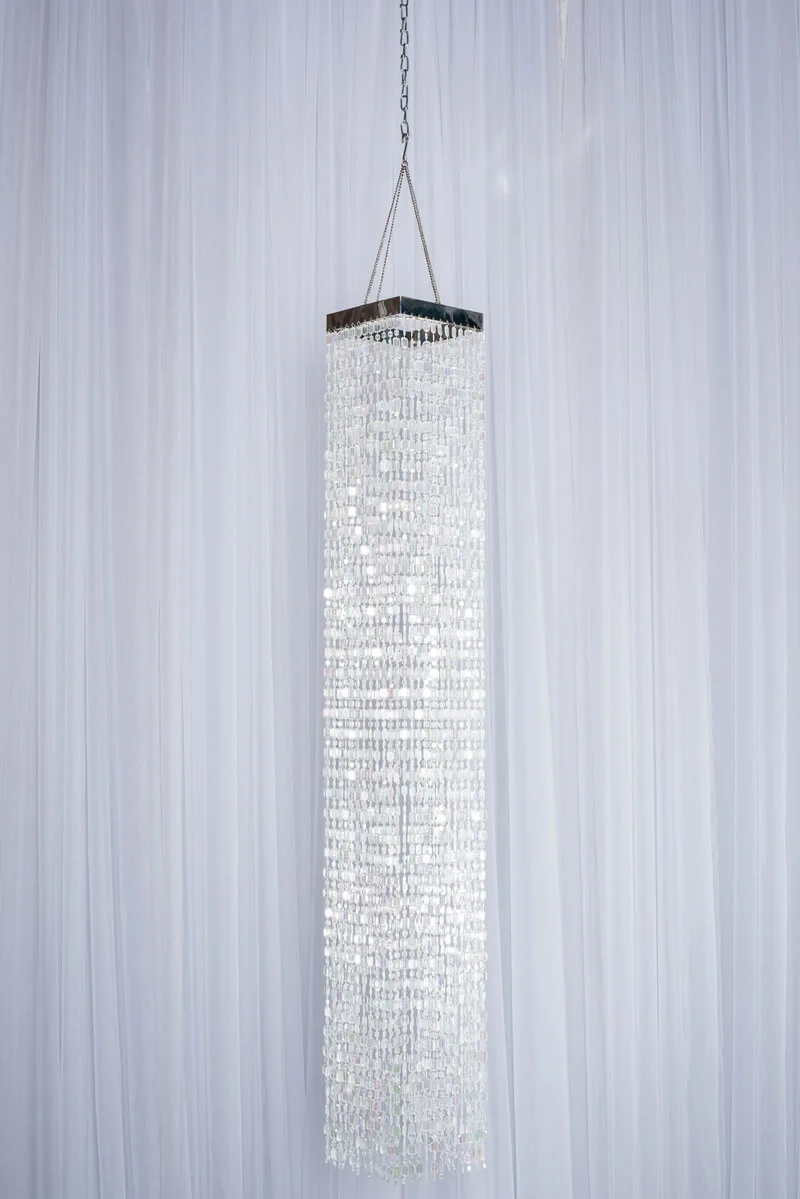 square crystal beaded chandelier