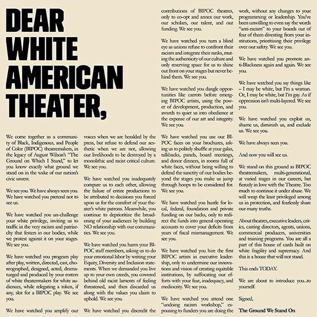 Please sign. I have been complicit. I share this to amplify the voices of BIPOC artists and to hold myself accountable for my actions.