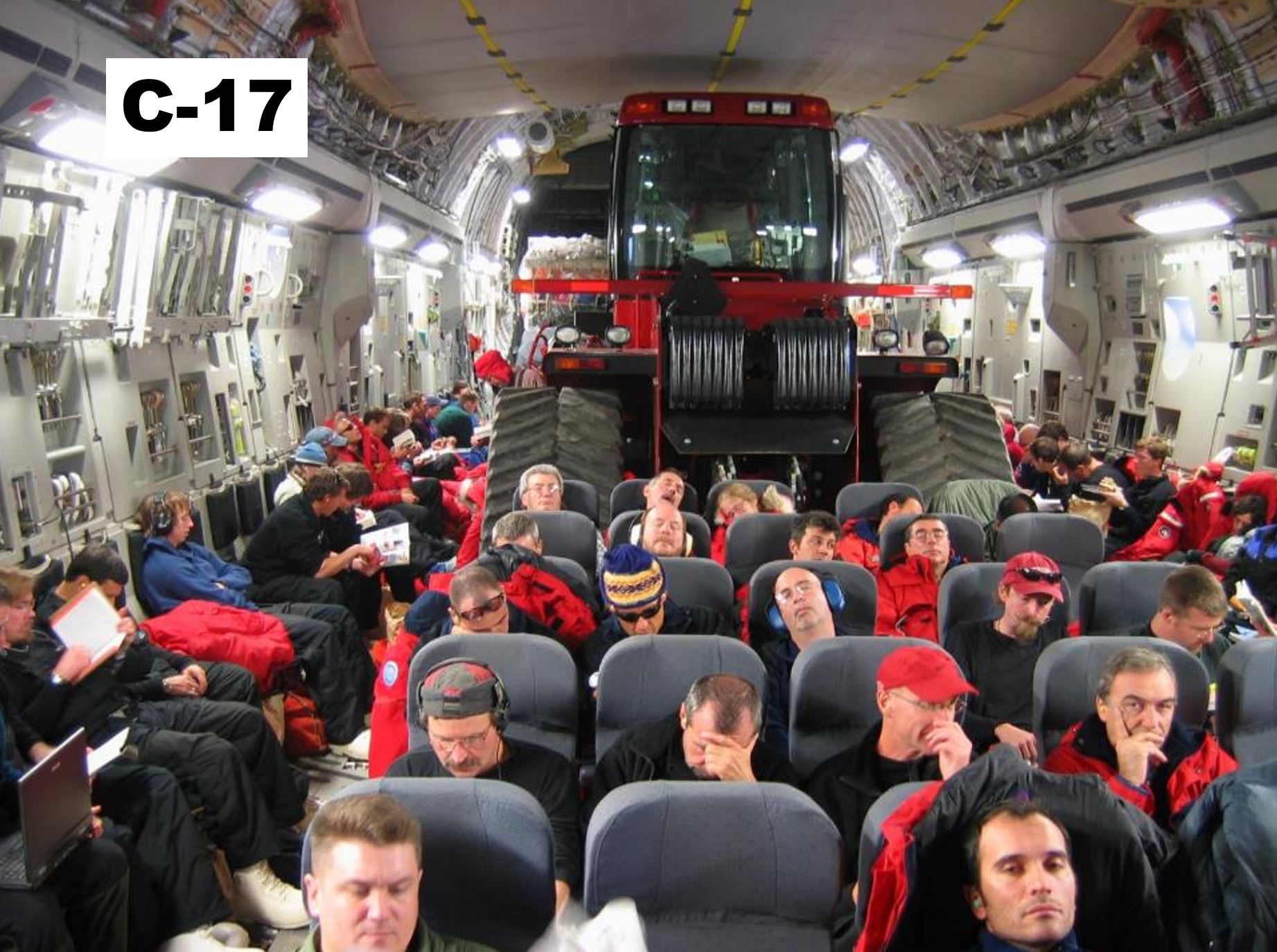 Not your typical flight to the ice. I think someone cheated on the carry on size limit!
