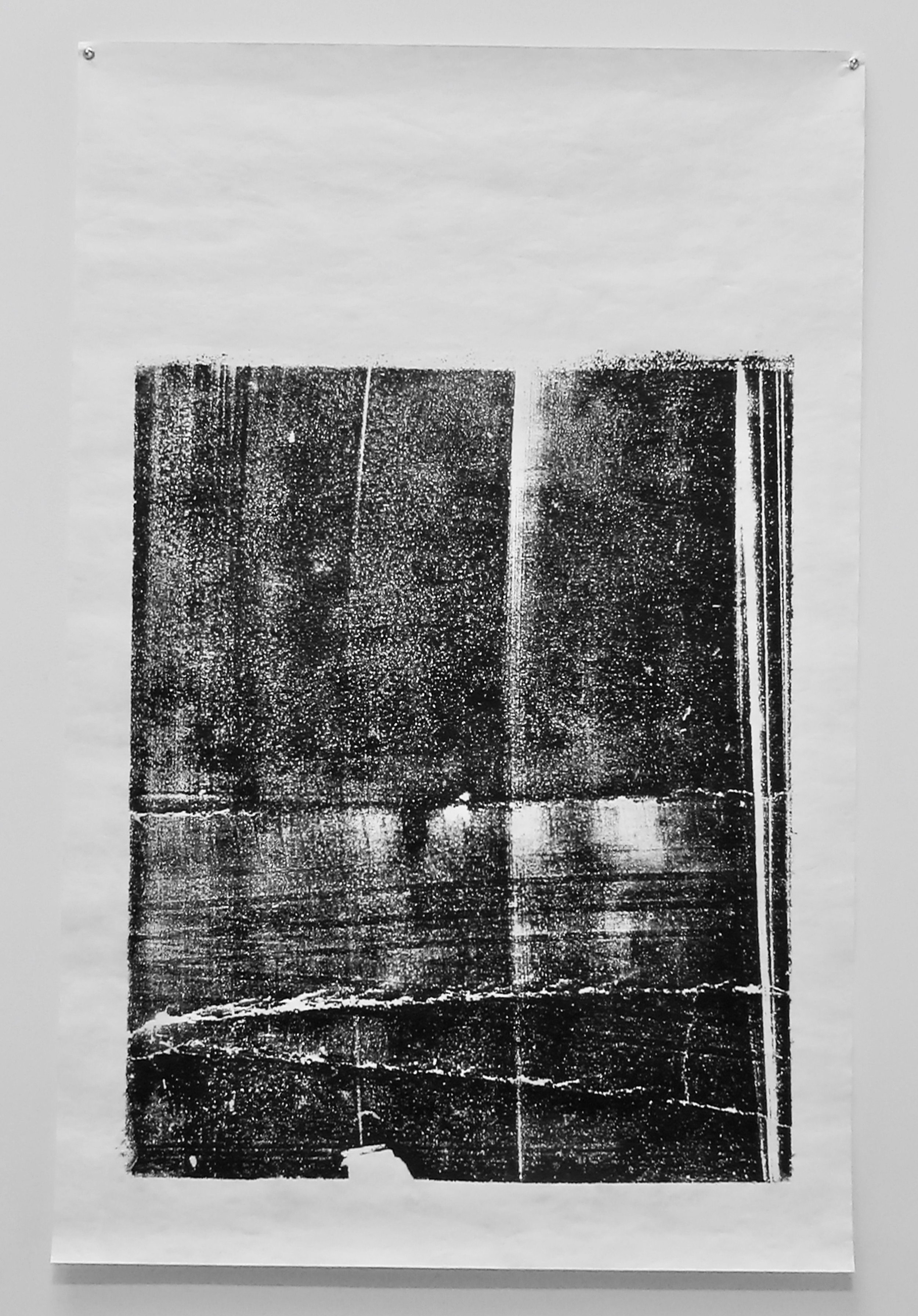 2021, monoprint on tyvek, grommets,