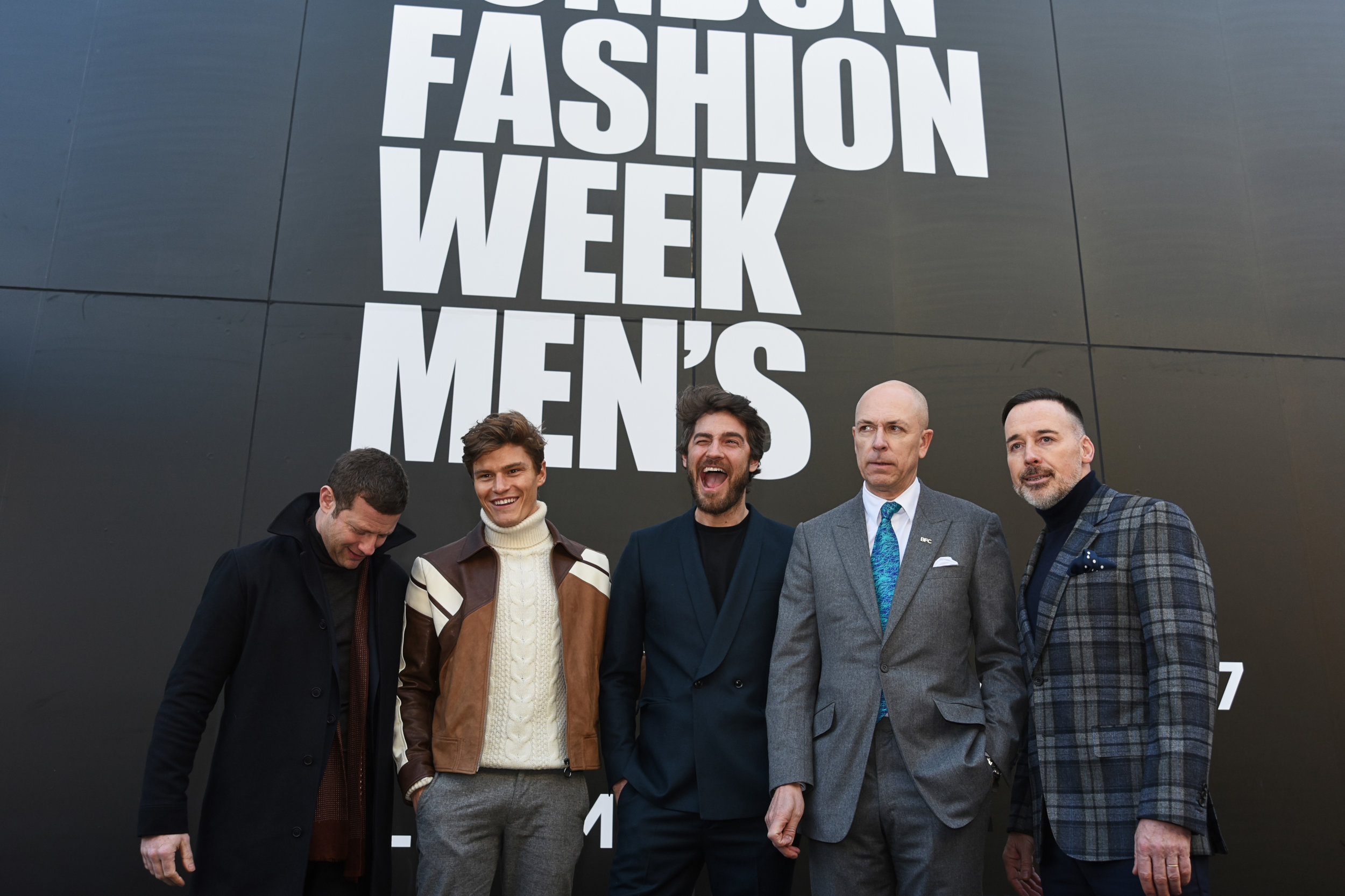 (from left to right) Dermott O'Leary, Oliver Cheshire, Dylan Jones and David Furnish.